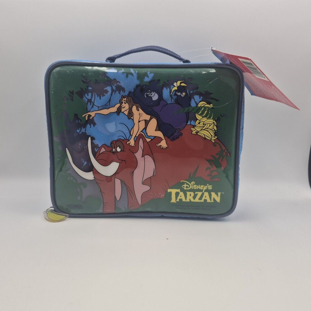 NWT VTG Disney Tarzan Lunchbox And Thermos, Thermos Brand 1999 Soft Blue